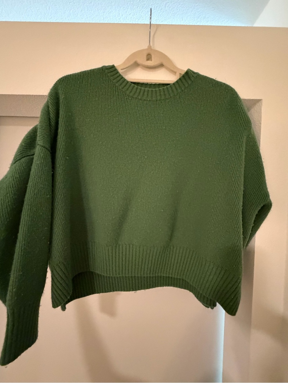 Boxy Forest Green Crewneck Sweater